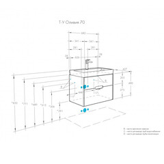 Тумба под раковину Aquaton Оливия 70 см подвесная грей/дуб ойстер (1A254301OLUG0) - фото 2