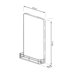 Зеркало с полкой прямоугольное 50х70 см в раме белой Ulitka Malta (74104132) - фото 2