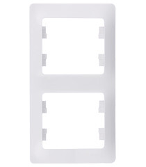 Рамка Systeme Electric Glossa двухместная белая (GSL000106) - фото 1