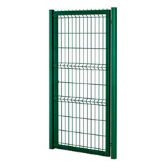 Калитка распашная с панелью 3D и столбами 0,9х2 м зеленая RAL 6005