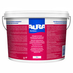 Краска моющаяся Aura Interior Mattlatex база А белая 9 л - фото 9