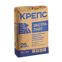 Штукатурка цементно-известковая Крепс Экстра-Лайт 25 кг - фото 1