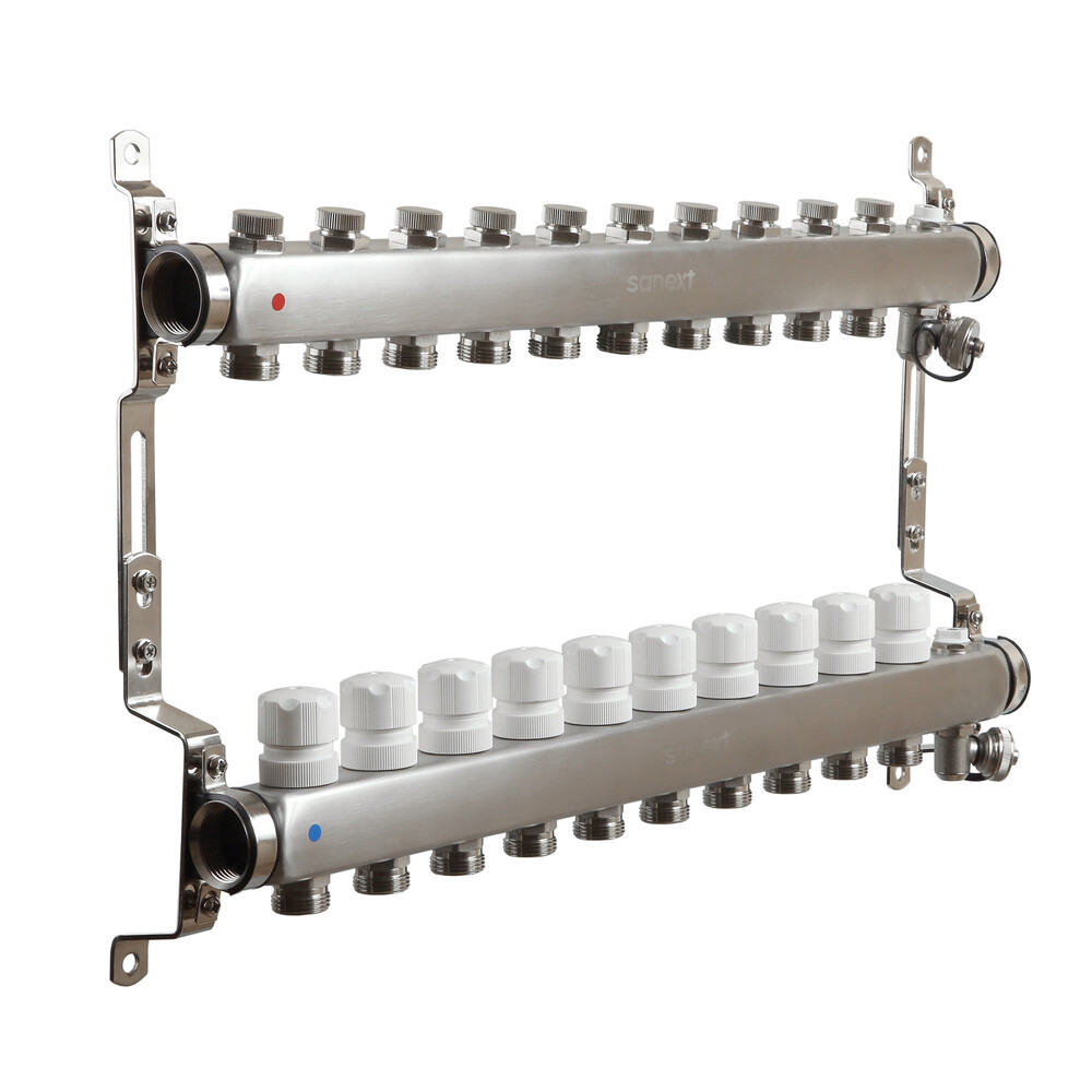 Изображение товара Коллекторная группа Sanext 1 ВР(г) х 10 выходов 3/4 НР(ш) ЕК х 1 ВР(г)