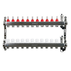 Коллекторная группа с расходомерами Sanext 1 ВР(г) х 11 выходов 3/4 НР(ш) ЕК х 1 ВР(г) - фото 3