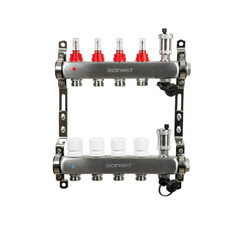 Коллекторная группа с расходомерами Sanext 1 ВР(г) х 4 выхода 3/4 НР(ш) ЕК х 1 ВР(г) - фото 4