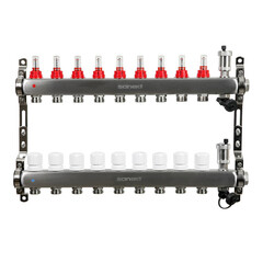 Коллекторная группа с расходомерами Sanext 1 ВР(г) х 9 выходов 3/4 НР(ш) ЕК х 1 ВР(г) - фото 4