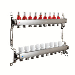 Коллекторная группа с расходомерами Sanext 1 ВР(г) х 9 выходов 3/4 НР(ш) ЕК х 1 ВР(г) - фото 2