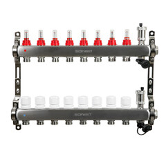 Коллекторная группа с расходомерами Sanext 1 ВР(г) х 8 выходов 3/4 НР(ш) ЕК х 1 ВР(г) - фото 3