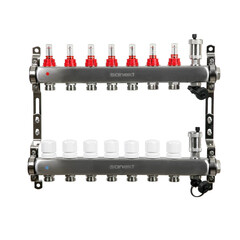 Коллекторная группа с расходомерами Sanext 1 ВР(г) х 7 выходов 3/4 НР(ш) ЕК х 1 ВР(г) - фото 4