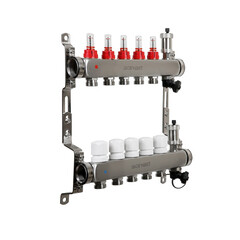 Изображение товара Коллекторная группа с расходомерами Sanext 1 ВР(г) х 5 выходов 3/4 НР(ш) ЕК х 1 ВР(г)
