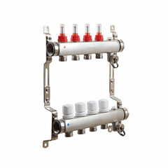 Коллекторная группа с расходомерами Sanext 1 ВР(г) х 4 выхода 3/4 НР(ш) ЕК х 1 ВР(г) - фото 3