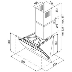Кухонная вытяжка наклонная Krona Uran 600 Dn Black 4S 59,5 см черная - фото 11