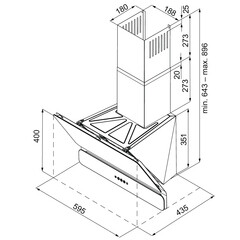Кухонная вытяжка наклонная Krona Saturn 600 DN Black 4S 59,5 см черная - фото 9