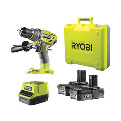 Дрель-шуруповерт ударная аккумуляторная бесщеточная Ryobi One+ R18PD7-220B 18 В 2 Ач Li-Ion 2 АКБ и ЗУ (15863330) - фото 4