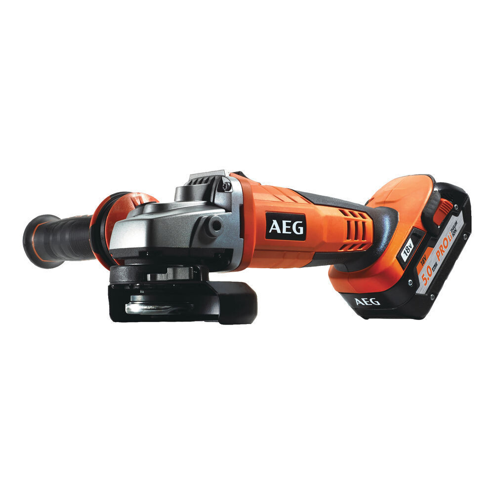 

Шлифмашина угловая аккумуляторная AEG BEWS18-125BLPX2 18 В 5Ач Li-Ion d125 мм 2 АКБ и ЗУ (25218525)