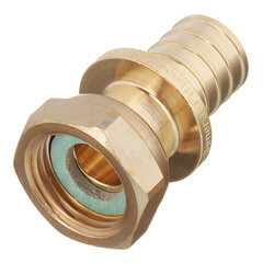 Соединитель прямой Stout 20 мм х 1/2 ВР(г) с накидной гайкой латунный (SFA-0019-002012) - фото 1