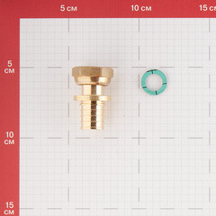 Соединитель прямой Stout 20 мм х 1/2 ВР(г) с накидной гайкой латунный (SFA-0019-002012) - фото 2