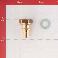Соединитель прямой Stout 20 мм х 3/4 ВР(г) с накидной гайкой латунный (SFA-0019-002034) - фото 2