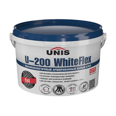 Изображение товара Клей для плитки/ керамогранита/ камня Unis WhiteFlex U-200 высокоэластичный армированный белый класс C2 TE 5 кг