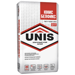 Изображение товара Клей для плитки и керамогранита Unis Белфикс белый класс C1 T 25 кг