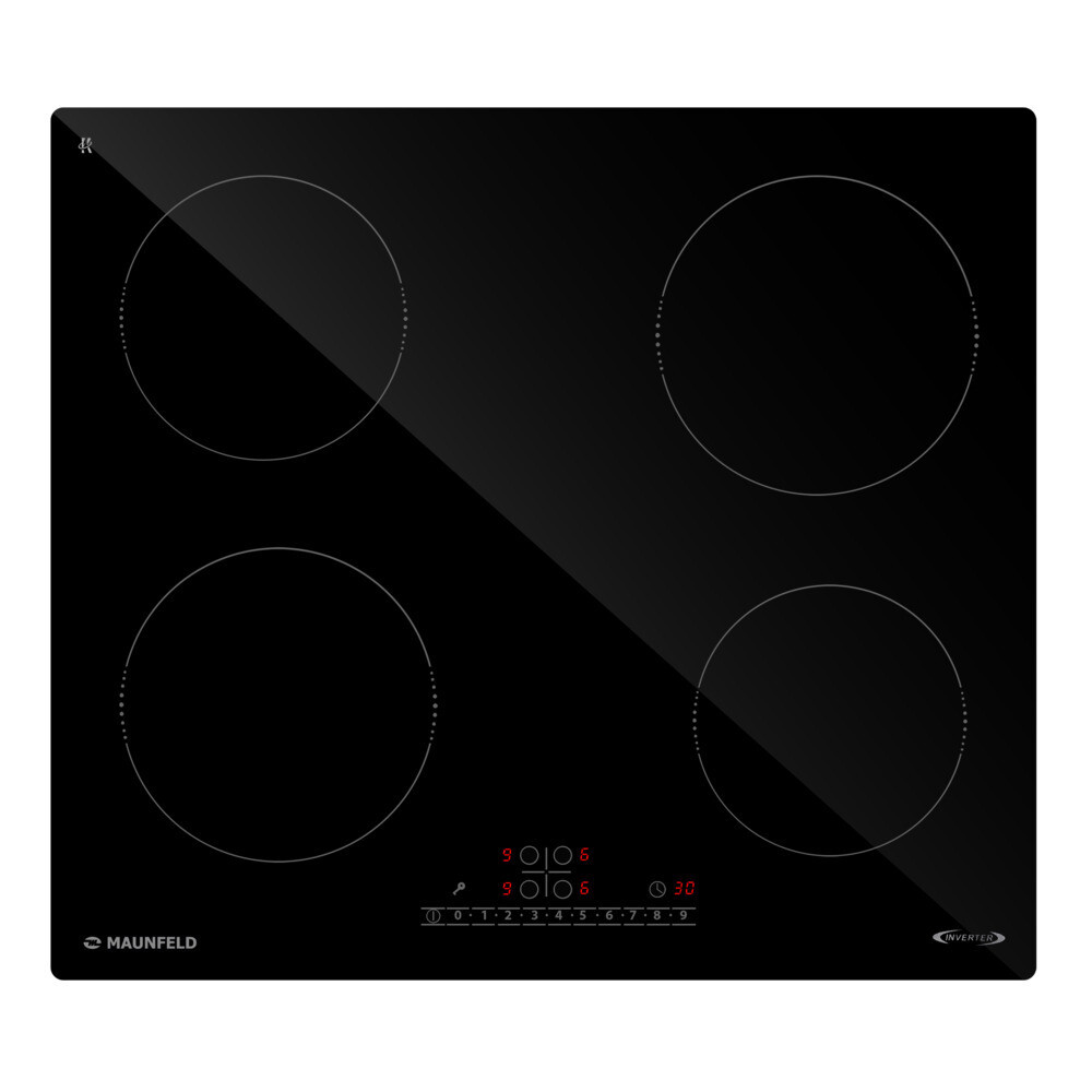 

Варочная панель индукционная Maunfeld AVI6043SBK 4 конфорки черная, Черный