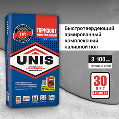 Ровнитель (наливной пол) универсальный Unis Горизонт самовыравнивающийся быстротвердеющий армированный 20 кг - фото 4