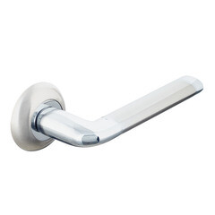 Ручка дверная круглая розетка белый никель/хром - фото 3