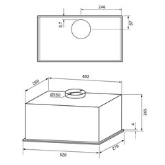 Кухонная вытяжка встраиваемая Krona Aspen 600 White SGC 52 см белая - фото 2