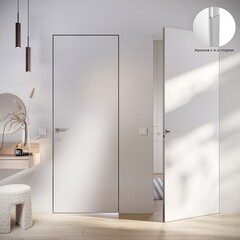 Дверь межкомнатная Lavelly Invisible 800х2000 мм с прямым открыванием кромка хром - фото 4