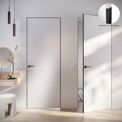 Дверь межкомнатная Lavelly Invisible 900х2000 мм с прямым открыванием кромка черная - фото 4