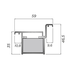 Коробка дверная скрытого монтажа Invisible 59х46,5х2520 мм (800х2300 мм) правая черная с петлями и замком (2,5 шт.) - фото 2