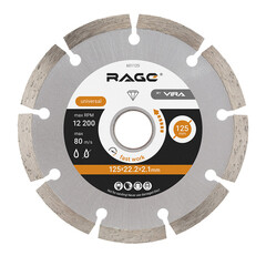 Диск алмазный по бетону Rage Max Cut 125х22,2х2,1 мм сегментный мокрый рез (601125) - фото 1