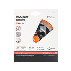 Диск алмазный по керамограниту Rage X-type 125х22,2х1,2 мм турбо ультратонкий сухой рез (605124) - фото 5