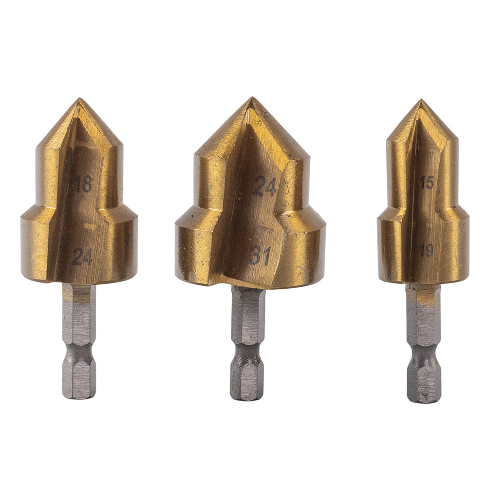 

Набор сверл для полипропиленовых труб ступенчатых спиральных Rage 15-19/18-24/24-31 мм (3 шт.) (551405)