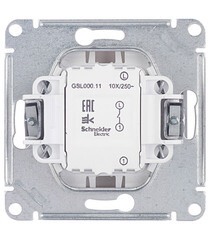 Выключатель Systeme Electric Glossa одноклавишный встраиваемый алюминий (GSL000311) - фото 3