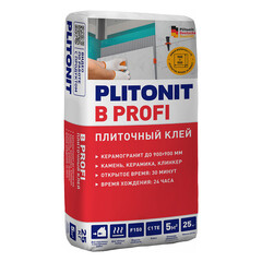 Клей для плитки/ керамогранита/ мозаики Plitonit В Профи серый класс C1 T 25 кг - фото 3