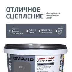 Эмаль универсальная акриловая Радуга Colors графитовая полуматовая 1,9 л - фото 5