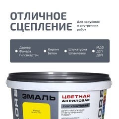 Эмаль универсальная акриловая Радуга Colors желтая полуматовая 1,9 л - фото 5