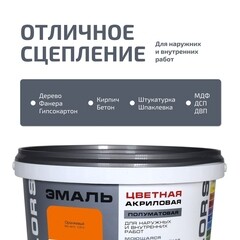 Эмаль универсальная акриловая Радуга Colors оранжевая полуматовая 1,9 л - фото 5