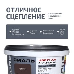 Эмаль универсальная акриловая Радуга Colors шоколадная полуматовая 1,9 л - фото 4