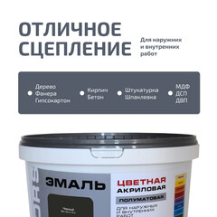 Эмаль универсальная акриловая Радуга Colors черная полуматовая 9 л - фото 5