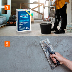 Гидроизоляция цементная Крепс HydroBlock тонкослойная бесшовная 25 кг - фото 3