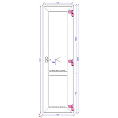 Металлопластиковая дверь VEKA 2050х600 мм алюминиевый порог белая правая глухая - фото 2