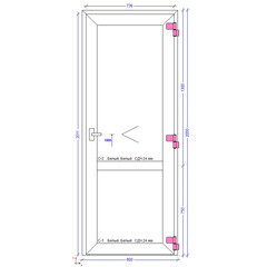 Металлопластиковая дверь VEKA 2050х800 мм алюминиевый порог белая правая стеклопакет - фото 2