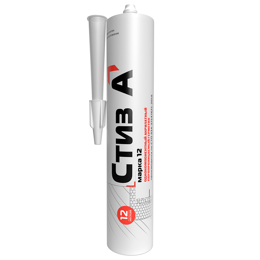 Изображение товара Герметик акриловый паропроницаемый Стиз А 0,44 кг для наружных швов оконных проемов