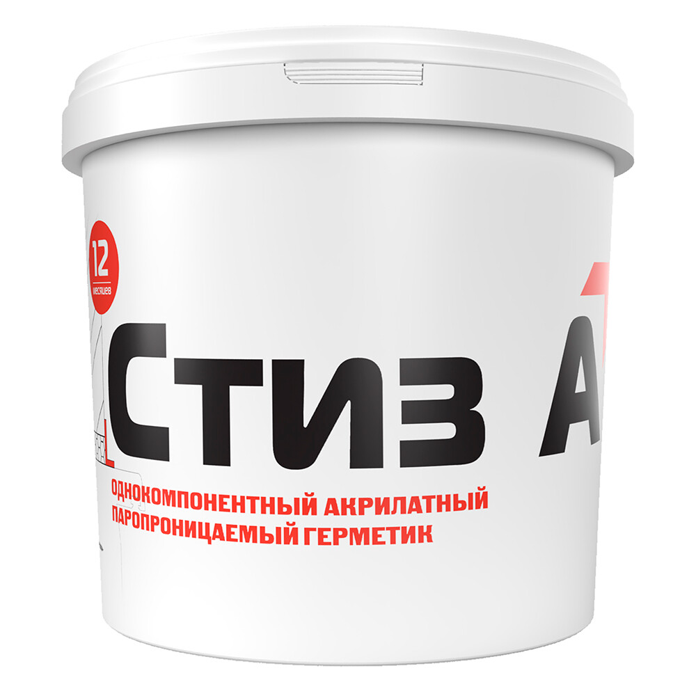 

Герметик акриловый паропроницаемый наружный Стиз А Марка 12 белый 3 кг