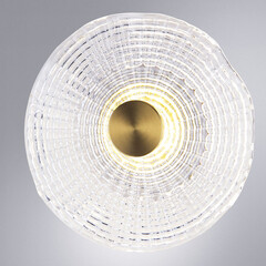 Светильник светодиодный накладной Arte Lamp Bevel 3000К 6 Вт 1 кв.м латунь IP20 (A1612AP-5PB) - фото 2