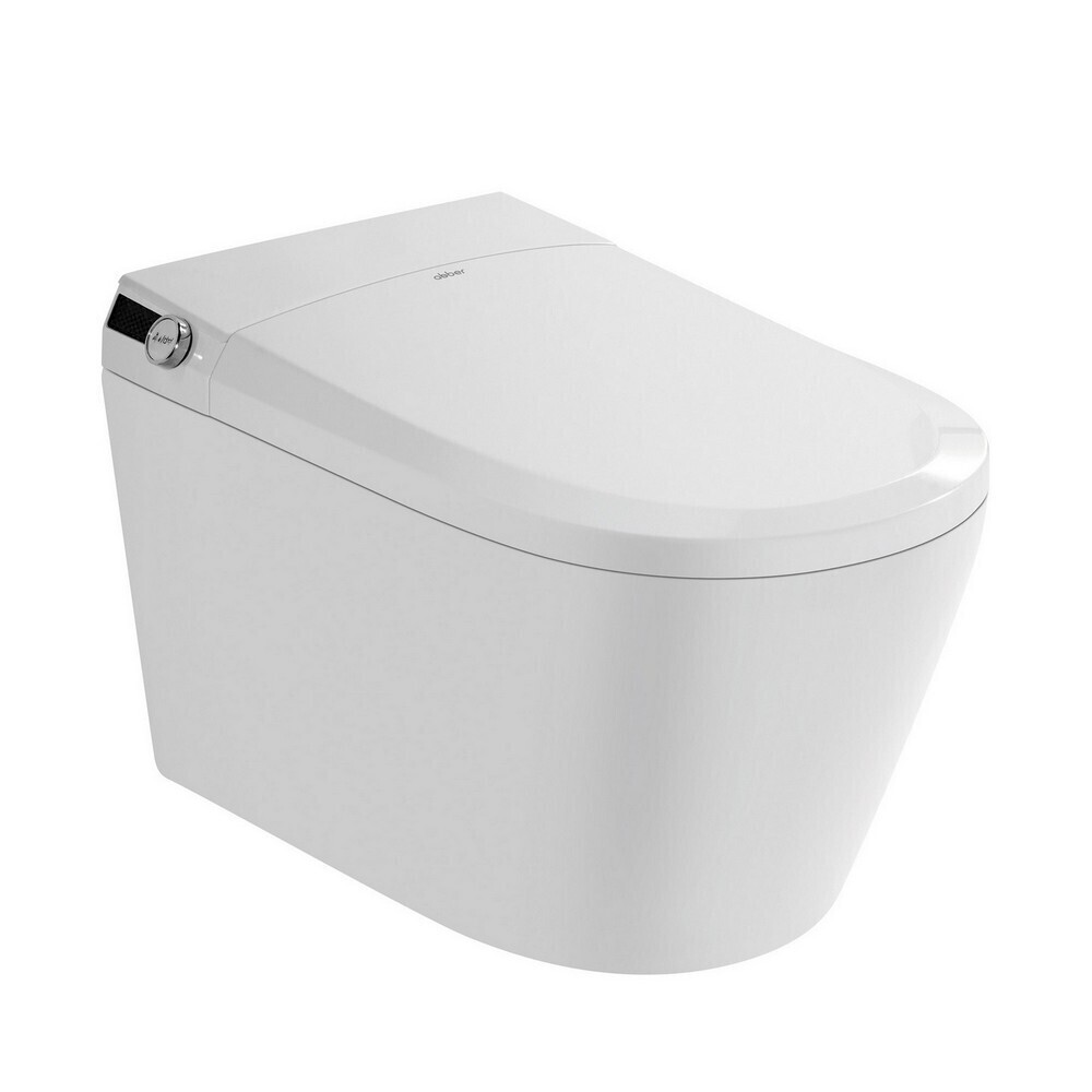 

Унитаз подвесной Abber Bequem безободковый белый с электронной крышкой биде с импульсным смывом (AC1119S)