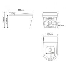 Унитаз подвесной Abber Bequem безободковый белый с электронной крышкой биде с импульсным смывом торнадо (AC1119S) - фото 2