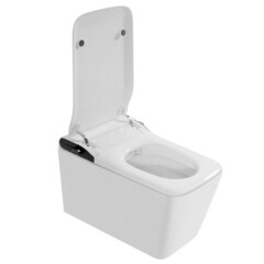 Унитаз подвесной Abber Rechteck безободковый белый с электронной крышкой биде с импульсным смывом торнадо (AC1215S) - фото 8